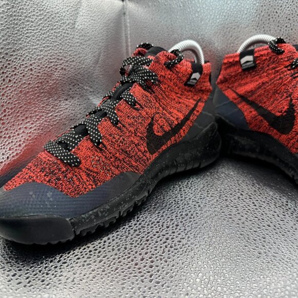 Size 7 Nike Fly Knit Chukka Womens Bright Crimson Black Running Shoes 805093-603 - Picture 4 of 12